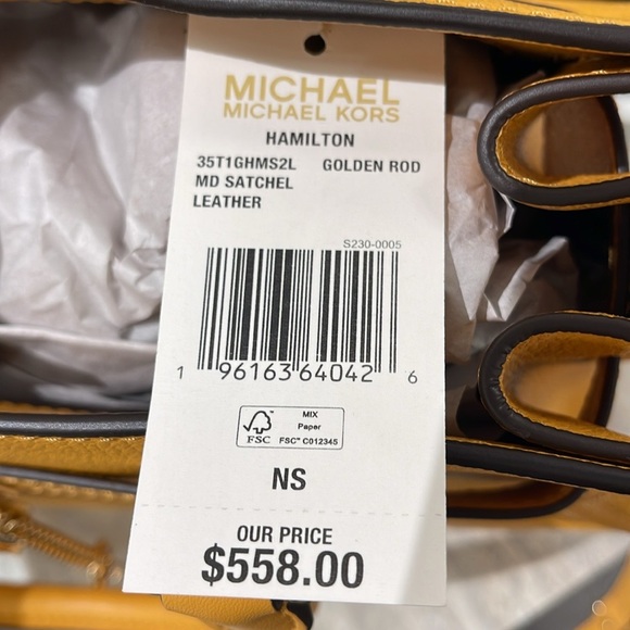 MICHAEL KORS HAMILTON MEDIUM SATCHEL 
 COLOR: GOLDEN ROD
NWT - Picture 4 of 16